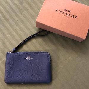 **NWT** Authentic Blue Coach Wristlet